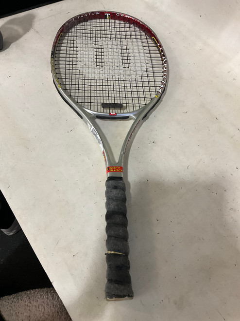Vist Large View of Product Image Which is Used Wilson POWER SLOTS Adult Tennis Racquet Grey Unknown