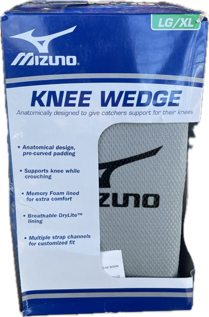 Vist Large View of Product Image Which is Used Mizuno KNEE WEDGE BB/SB Catchers Knee Savers Royal Blue L/XL