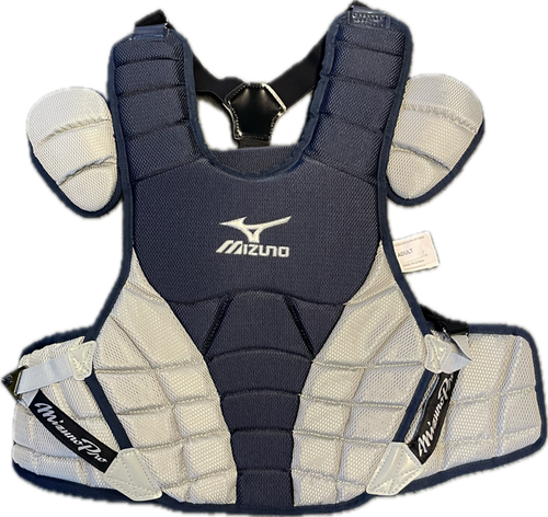 Vist Large View of Product Image Which is Used Mizuno SAMURAI Catchers Chest Protector Navy Blue Adult