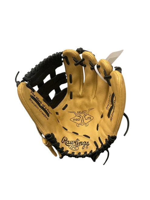 Vist Large View of Product Image Which is Used Rawlings SPL112BC BB/SB Glove RH Throw Black And Natural 11 1/4"
