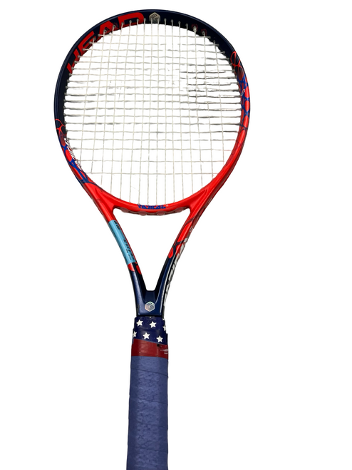 Vist Large View of Product Image Which is Used Head RADICAL Adult Tennis Racquet Red 4 3/8"