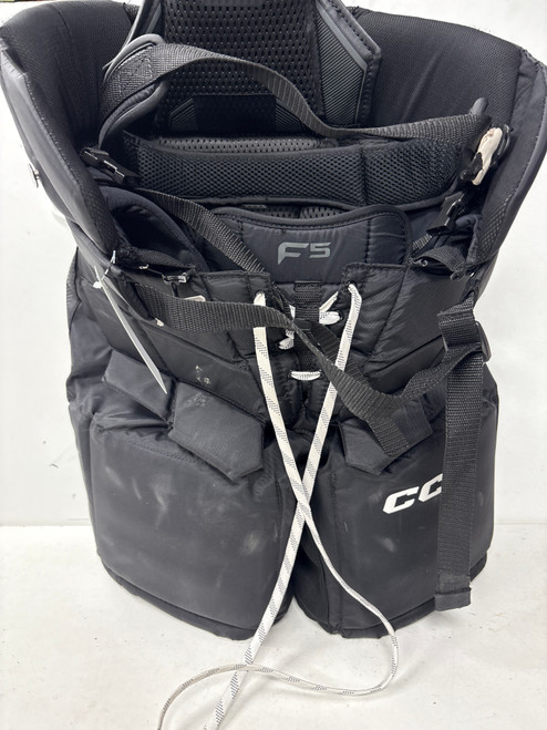 Vist Large View of Product Image Which is Used CCM AXIS F5 Junior Goalie Pant Black LG (new= $180)