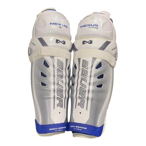 Vist Large View of Product Image Which is Used Bauer NEXUS 3000 Senior Shin Guards White 12"