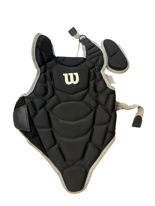 Vist Large View of Product Image Which is Used Wilson BLACK Catchers Chest Protector Black Youth