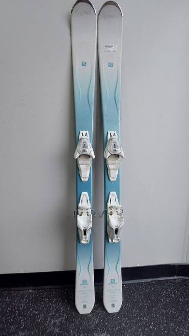 Vist Large View of Product Image Which is Used Salomon KIANA Womens DH Ski/Binding White 144 cm