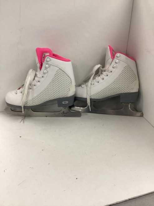 Vist Large View of Product Image Which is Used Riedell SPARKLE Girls Figure Skate White Junior 02