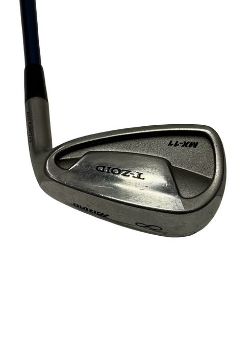 Vist Large View of Product Image Which is Used Mizuno T-ZOID MX-11 Mens Individual Iron RH 8 Iron 36.75" w/ Exsar Blue R-Flex Shaft