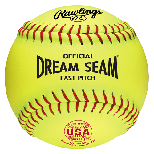 Vist Large View of Product Image Which is New Rawlings USA Official Dream Seam Fastpitch Softballs- 12"