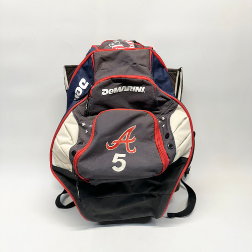 Vist Large View of Product Image Which is Used Demarini VOODOO BB/SB Player Backpack White/Red/Navy