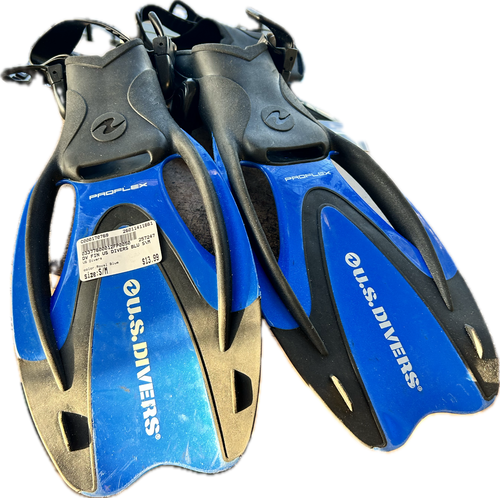 Vist Large View of Product Image Which is Used US Divers Underwater Fins Royal Blue S/M