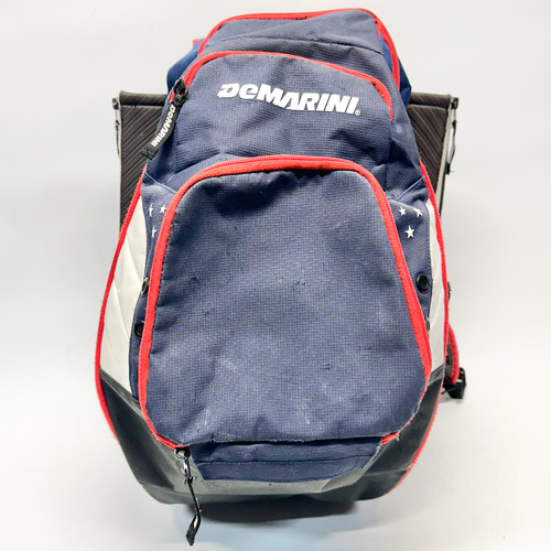 Vist Large View of Product Image Which is Used Demarini VOODOO BB/SB Player Backpack White/Red/Navy