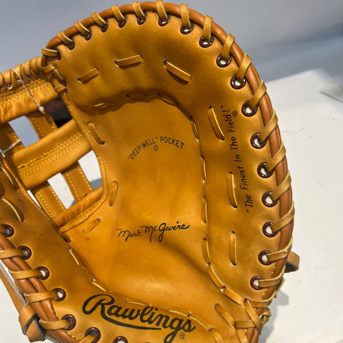 Vist Large View of Product Image Which is Used Rawlings MARK MCGWIRE BB/SB First Base RH Throw Brown 14"