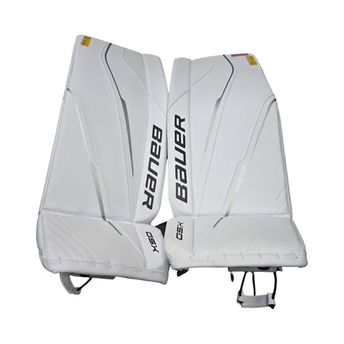 Vist Large View of Product Image Which is Used Bauer GSX LEG PADS SR SM 33+ Goalie Leg Pads Senior White 33"