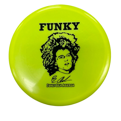 Vist Large View of Product Image Which is Used Discraft BUZZ FUNKY Disc Golf Mid Range Yellow
