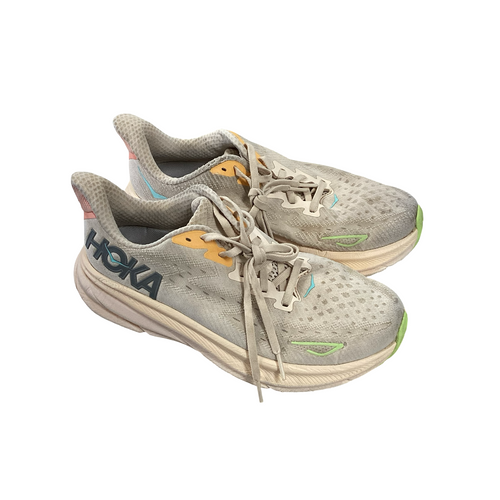 Vist Large View of Product Image Which is Used Hoka CLIFTON 9 Running/X-Train Shoes W Grey Senior 8