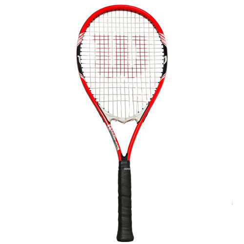 Vist Large View of Product Image Which is Used Wilson FEDERER Adult Tennis Racquet Red 4 3/8"