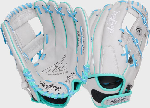 Vist Large View of Product Image Which is New Rawlings Sure Catch 11.5" Francisco Lindor Signature Youth Glove, Right Hand Throw