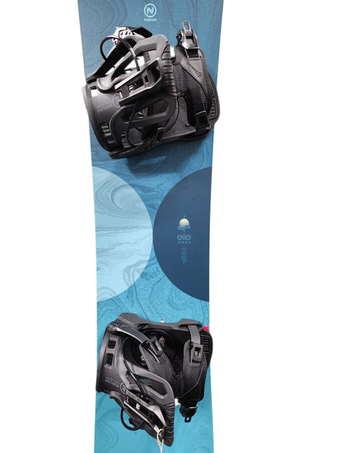 Vist Large View of Product Image Which is Used Nidecker Elle Womens Snowboard Teal 147 cm with Nidecker Nexus Bindings (Black, Size Medium)