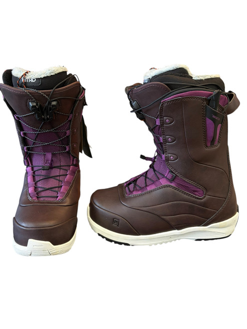 Vist Large View of Product Image Which is Used Nitro CROWN TLS Womens Snowboard Boots sz 8.5