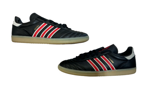 Vist Large View of Product Image Which is Used Adidas Soccer Indoor Shoes Black And Red Senior 11