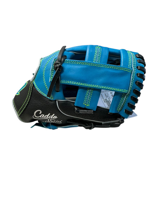 Vist Large View of Product Image Which is New Marucci CADDO BB/SB Glove RH Throw Black And Royal Blue 11"