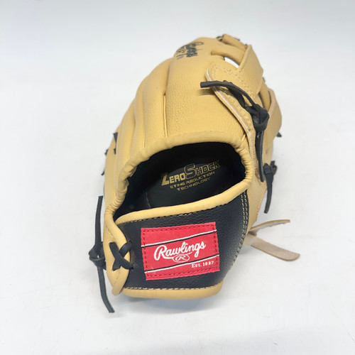 Vist Large View of Product Image Which is Used Rawlings PL115BC BB/SB Glove RH Throw Black And Natural 11 1/2"
