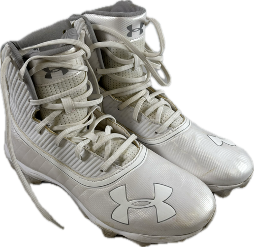 Vist Large View of Product Image Which is Used Under Armour Adult FB Cleats White Senior 8.5