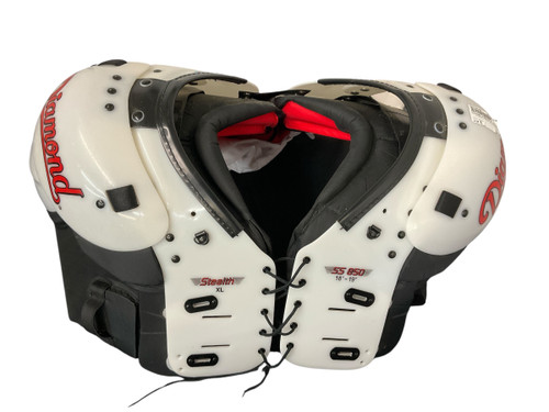 Vist Large View of Product Image Which is Used DIAMOND STEALTH XL 18-19 INCHES FB Shoulder Pads White XL