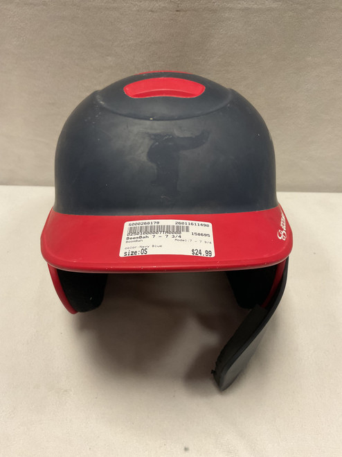 Vist Large View of Product Image Which is Used BoomBah 7 - 7 3/4 Batting Helmet w/Mask Navy Blue One Size