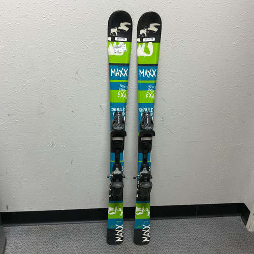 Vist Large View of Product Image Which is Used Elan MAXX Boys DH Ski/Binding Black And Carolina Blue 120 cm