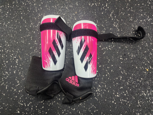 Vist Large View of Product Image Which is Used Adidas Soccer Shin Guards Youth Pink XS