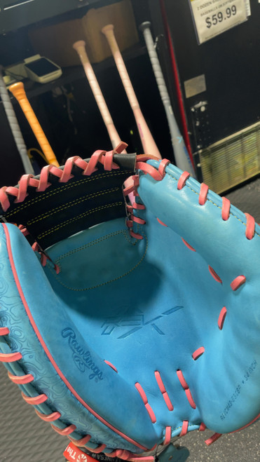 Vist Large View of Product Image Which is Used Rawlings REV X BB/SB Catchers RH Throw Royal Blue 34"