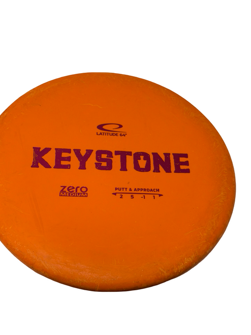 Vist Large View of Product Image Which is Used Latitude 64 KEYSTONE Zero Medium Disc Golf Putter Orange 172g