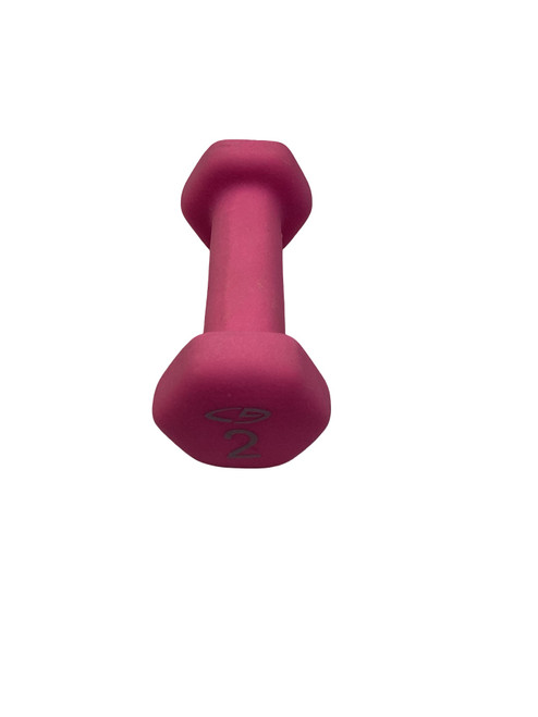 Vist Large View of Product Image Which is Used 2LB PINK NEOPRENE DUMBELL Hex Dumbbell (Each) Pink 2 lb