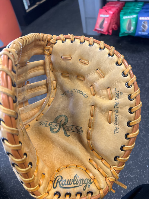 Vist Large View of Product Image Which is Used Rawlings RFM9 BB/SB First Base RH Throw Brown 12"