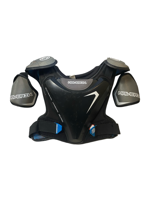 Vist Large View of Product Image Which is Used Maverik CHARGER Lacrosse Shoulder Pads Black SM