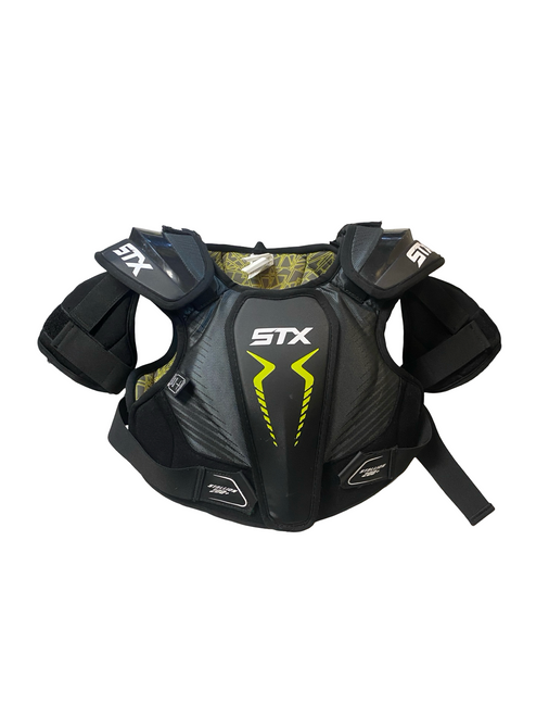 Vist Large View of Product Image Which is Used STX STX Lacrosse Shoulder Pads Black LG