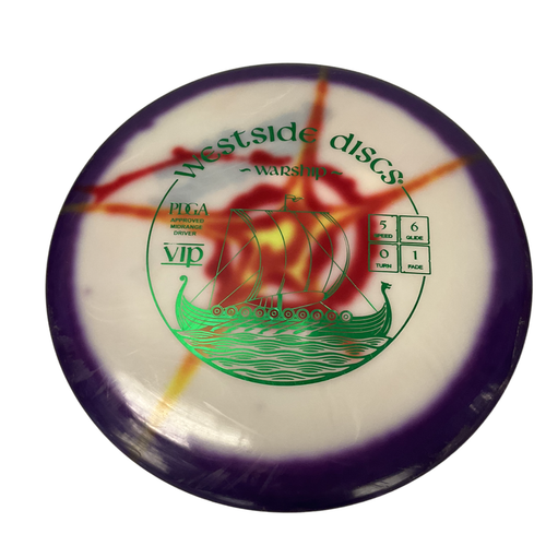 Vist Large View of Product Image Which is Used Westside WARSHIP Disc Golf Mid Range Purple
