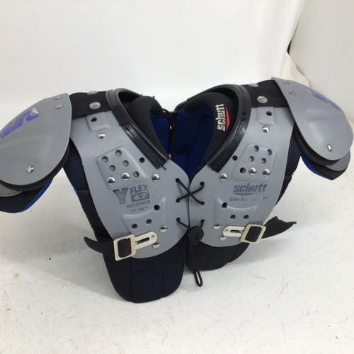 Vist Large View of Product Image Which is Used Schutt Y FLEX 4.2 SM 12-13IN 28-30IN SHOULDER P FB Shoulder Pads Grey SM
