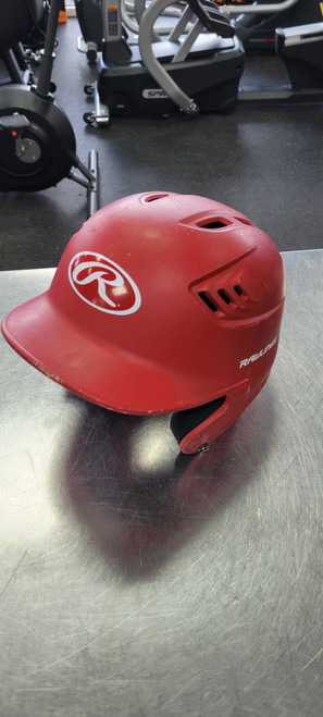 Vist Large View of Product Image Which is Used Rawlings 6 3/8 - 7 1/8 Batting Helmet No Mask Red M/L