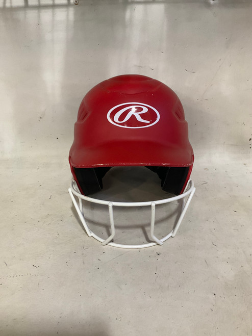 Vist Large View of Product Image Which is Used Rawlings SB HELMET Batting Helmet w/Mask Red MD