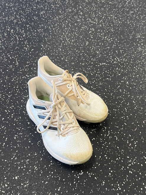 Vist Large View of Product Image Which is Used Adidas ADIZERO BB/SB Cleats White Junior 01.5