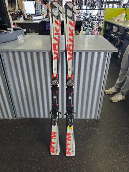 Vist Large View of Product Image Which is Used Volkl RTM 7.4 SKI Mens DH Ski/Binding White 151 cm