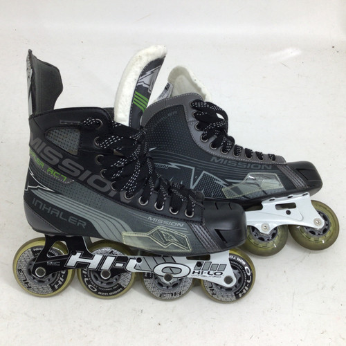 Vist Large View of Product Image Which is Used Mission INHALER AC7 SR 8.0E ROLLER HOCKEY SKATE Roller Hockey Skates Black Senior 8