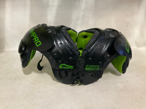 Vist Large View of Product Image Which is Used Champro SCORPION XS FB Shoulder Pads Black XS