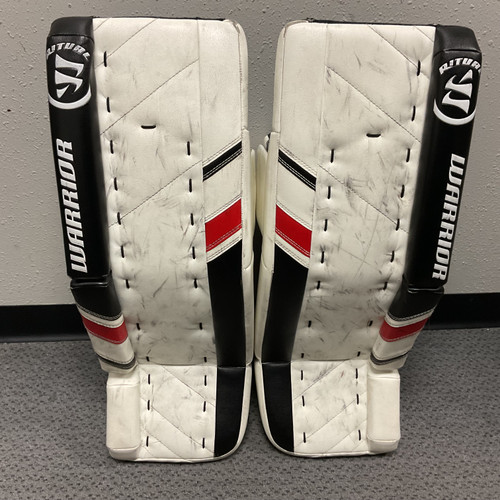 Vist Large View of Product Image Which is Used Warrior RITUAL G3 Goalie Leg Pads Inter White/Black/Red 30"