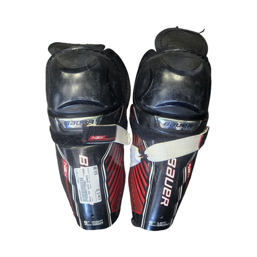 Vist Large View of Product Image Which is Used Bauer NSX SHIN GUARDS Youth Shin Guards Black 8"