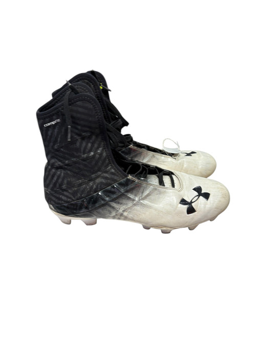 Vist Large View of Product Image Which is Used Under Armour Adult FB Cleats White Senior 11