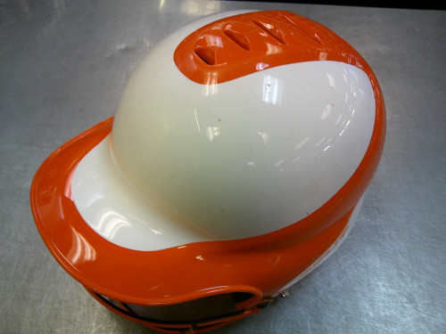 Vist Large View of Product Image Which is Used RIP-IT HELMET W/ MASK Batting Helmet w/Mask Orange SM