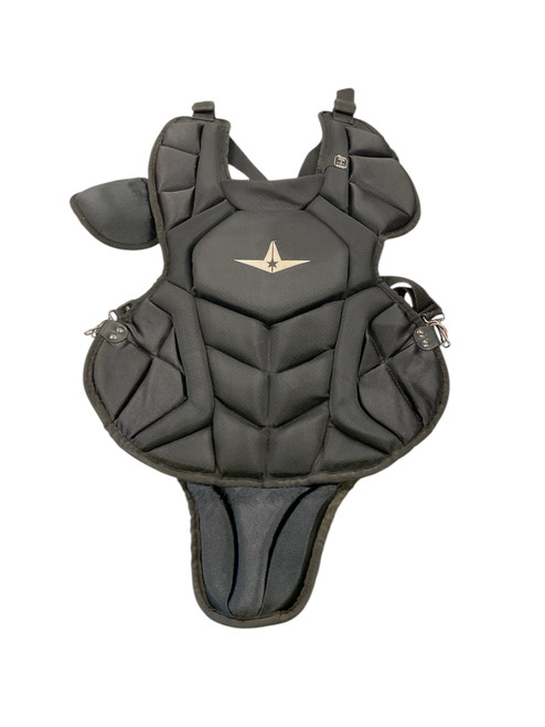 Vist Large View of Product Image Which is Used All-Star CPCC1216S7X Catchers Chest Protector Black Adult